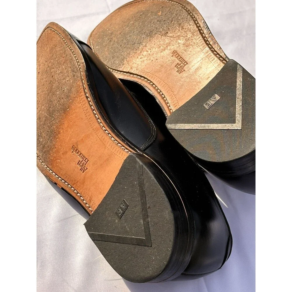 12 D Allen Edmonds Park Avenue Black Cap Toe Dress Shoes